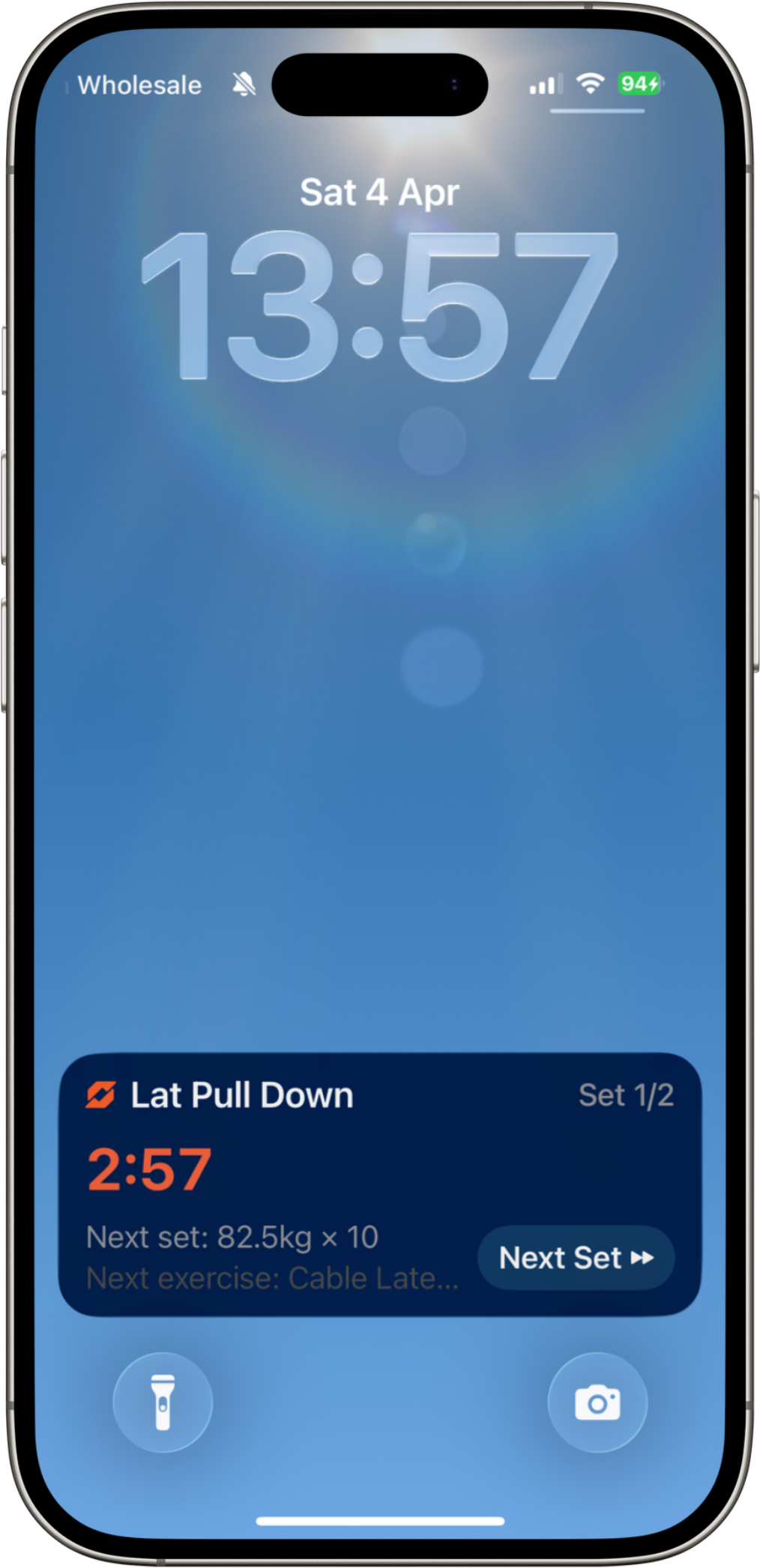 Splitt Live Activity workout controls
